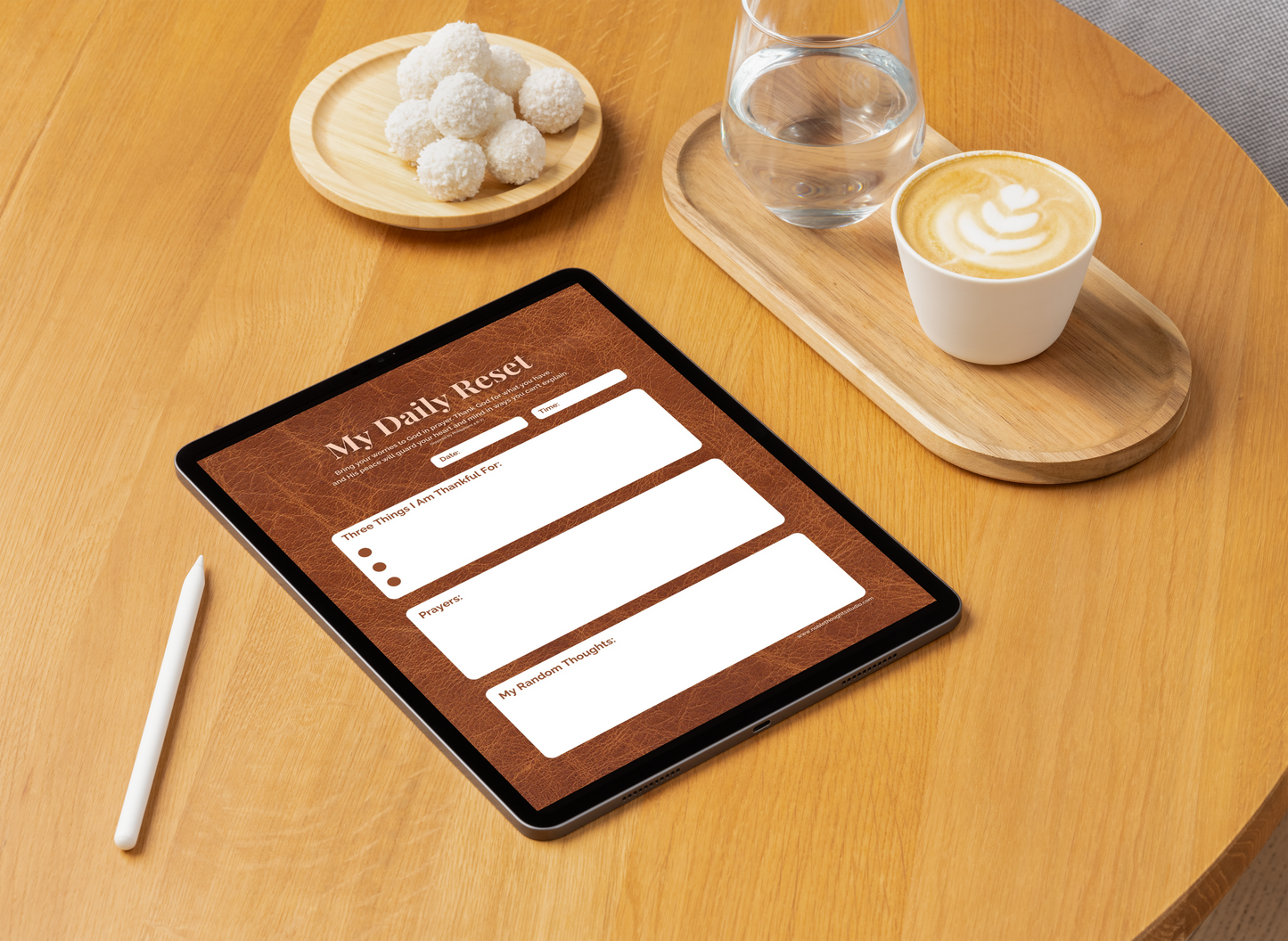 Leather Look Digital Gratitude Journal – iPad, Tablet & Printable PDF Download (9 Designs)