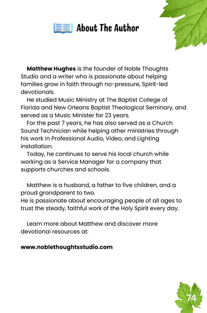 The Fruit Of The Spirit Devotional for PreTeens (Printed Edition)